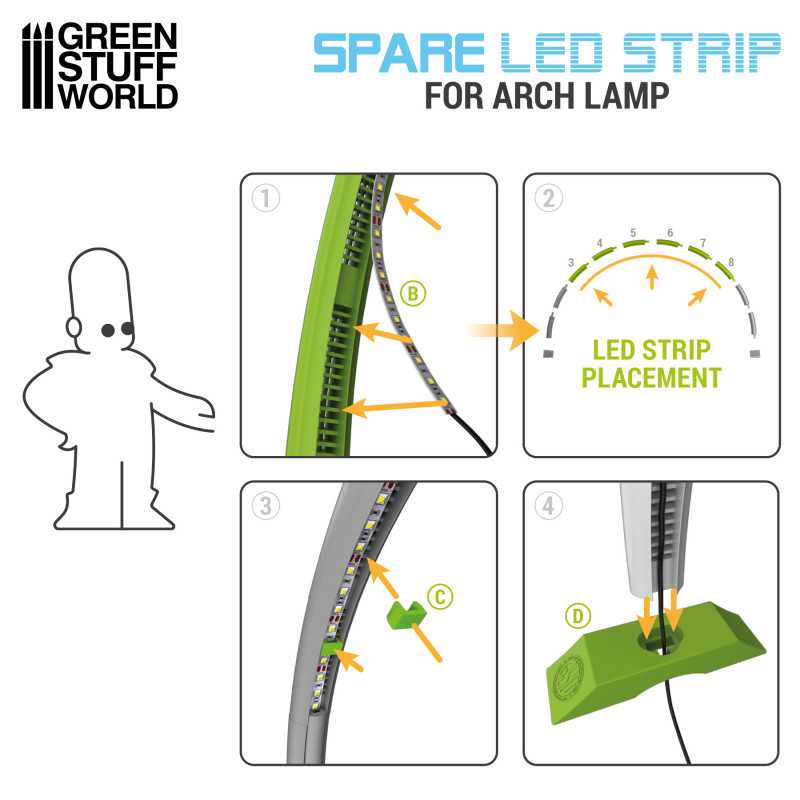 RECAMBIO TIRA LED LAMPARA ARCO 6400K / SPARE LED STRIP FOR ARCH LED LAMP 6400K (NEGRO/BLACK)1