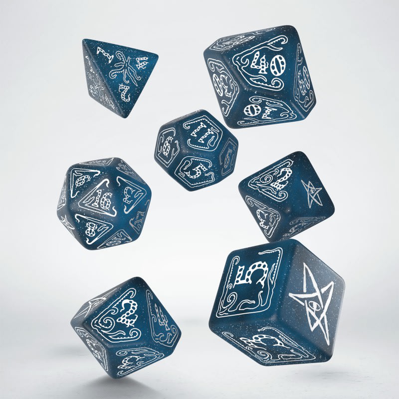 QWORKSHOP CALL OF CTHULHU ABYSSAL & WHITE DICE SET1