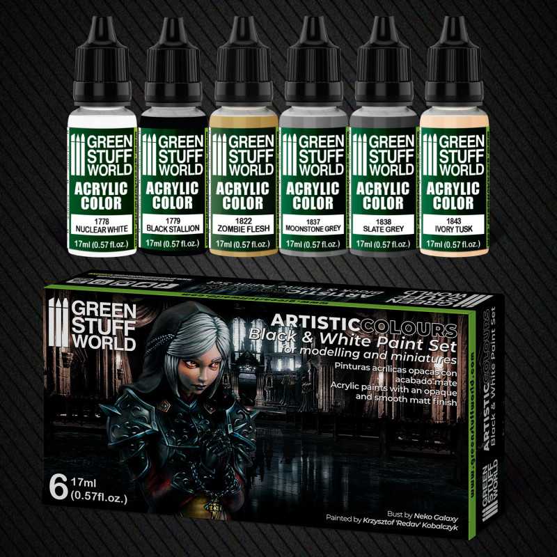 SET PINTURA BLANCO Y NEGRO - PAINT SET - BLACK N WHITE PAINT SET (BOX X6)1