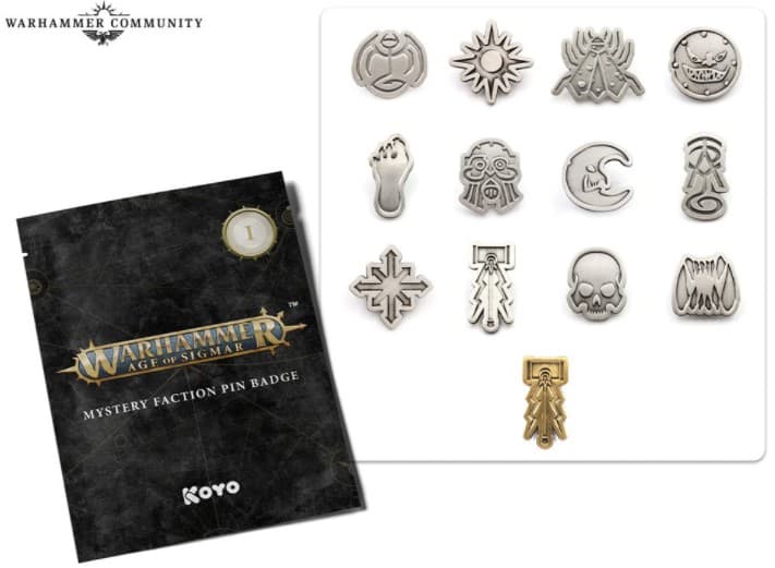 AGE OF SIGMAR MYSTERY FACTION PIN BOX S11