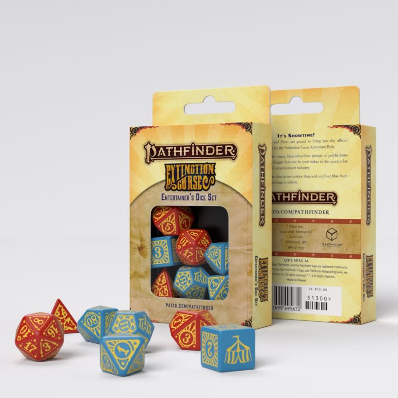 QWORKSHOP PATHFINDER EXTINCTION CURSE ENTERTAINER'S DICE SET (7)1