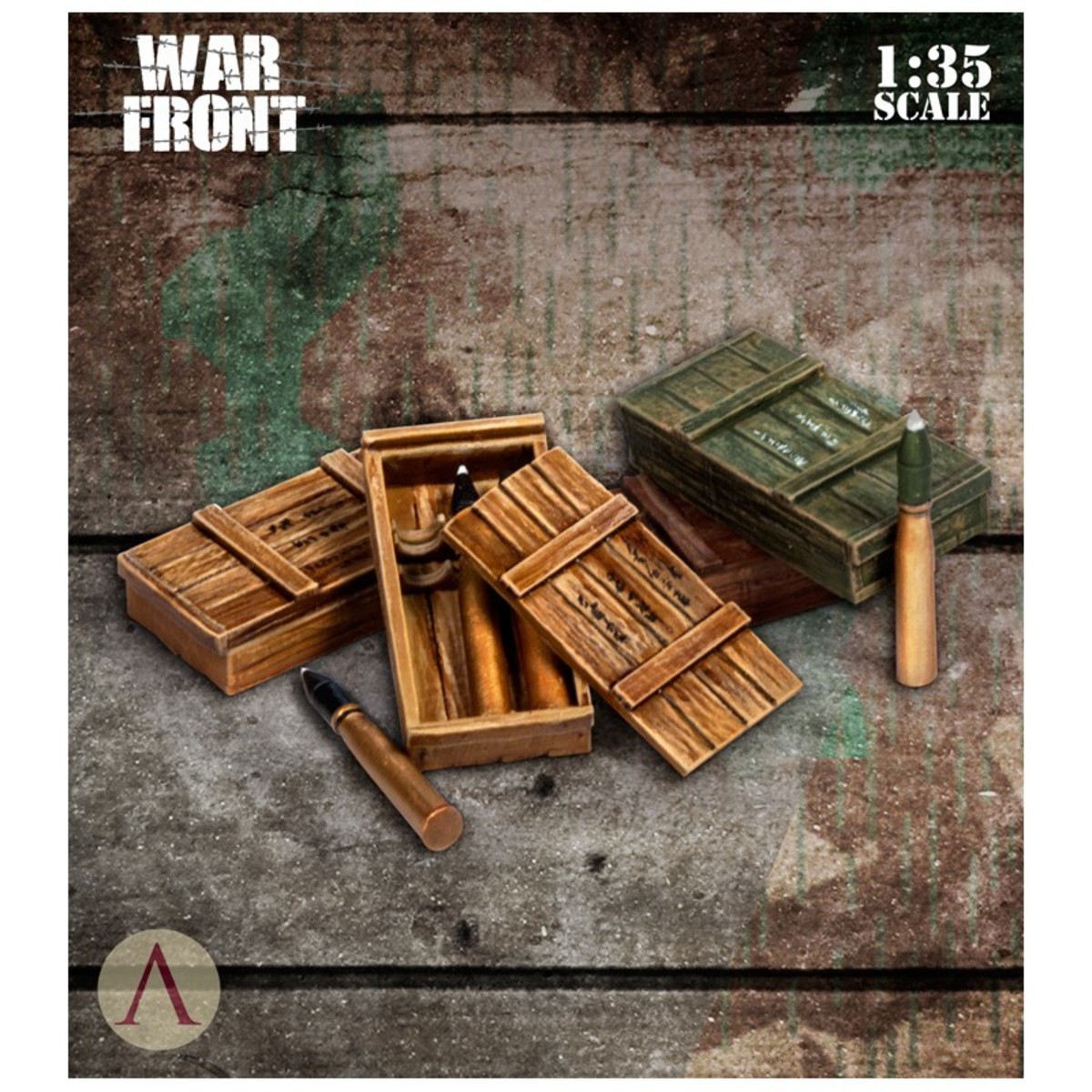 WARFRONT ACCESORIES 1:35: GERMAN SUPPLIES - AMMO BOX AND AMMUNITION 26