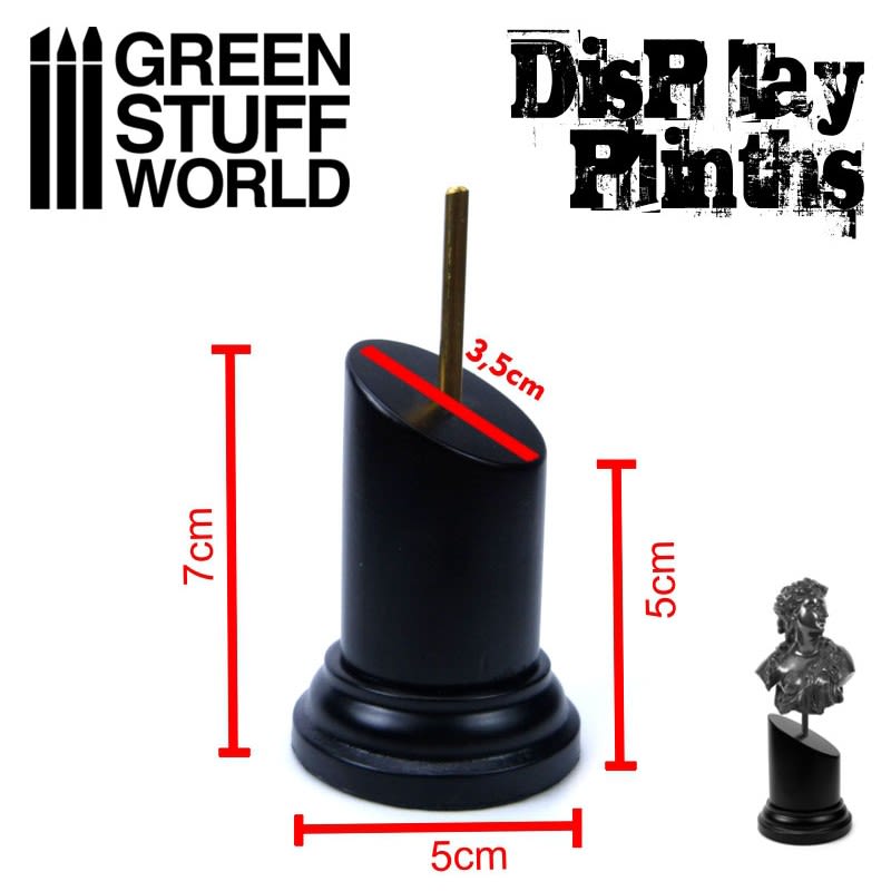 PEDESTAL BUSTO REDONDO NEGRO / BLACK ROUND BUST PLINTH 3.5X3.5CM2