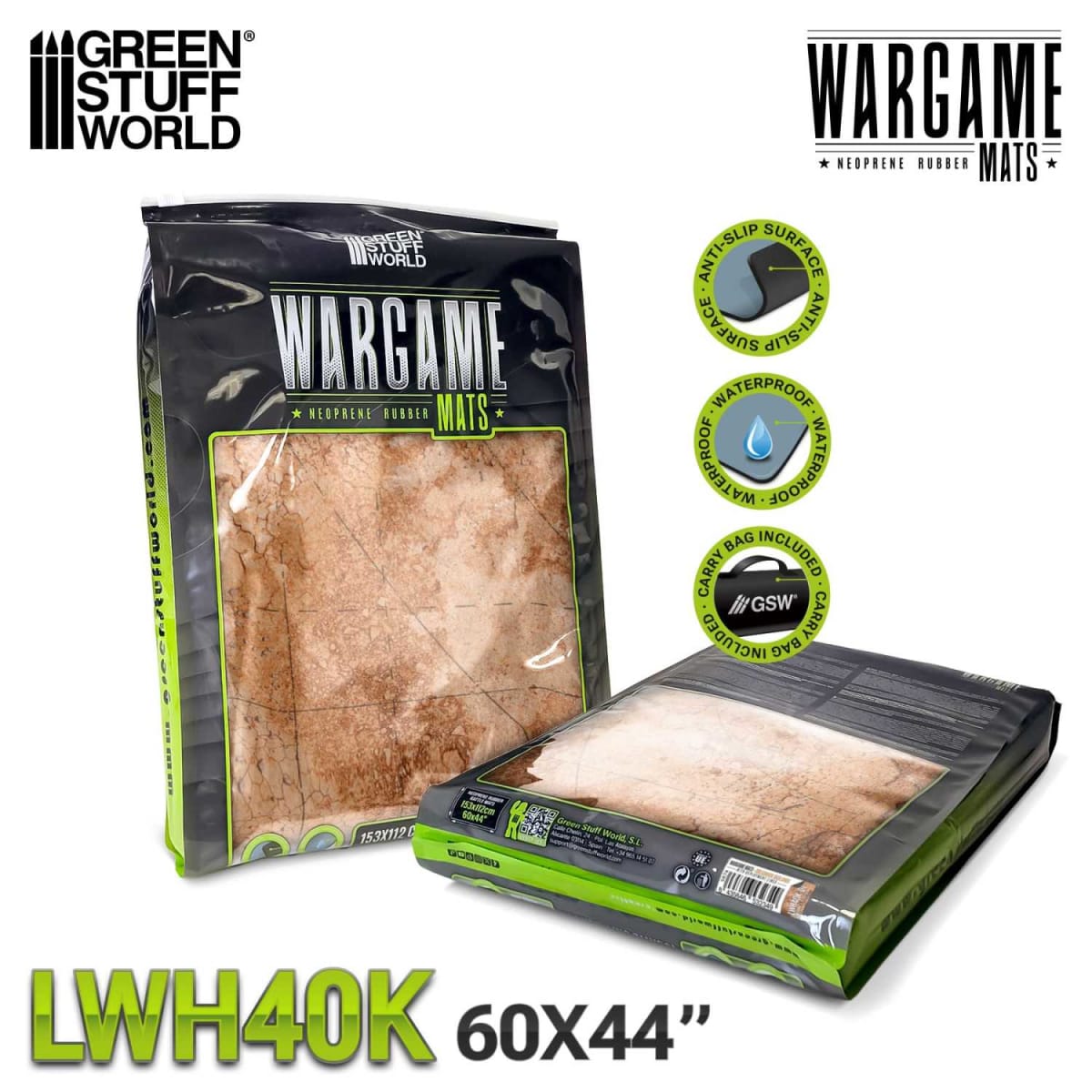 LWH40K -TAPETE DE JUEGO / WARGAME MAT - 155X114CM (44X60 LINES)- DREADROCK BADLANDS1