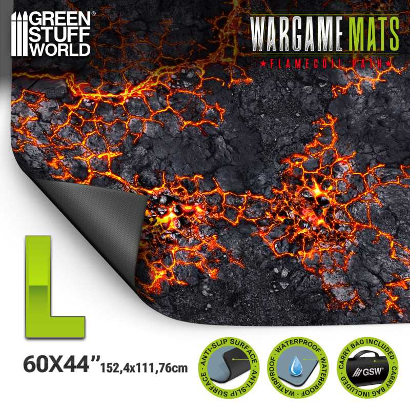 L - TAPETE DE JUEGO / WARGAME MAT - 152.5X111.7CM (44X60)- VOLCAN / FLAMECOIL PATH3