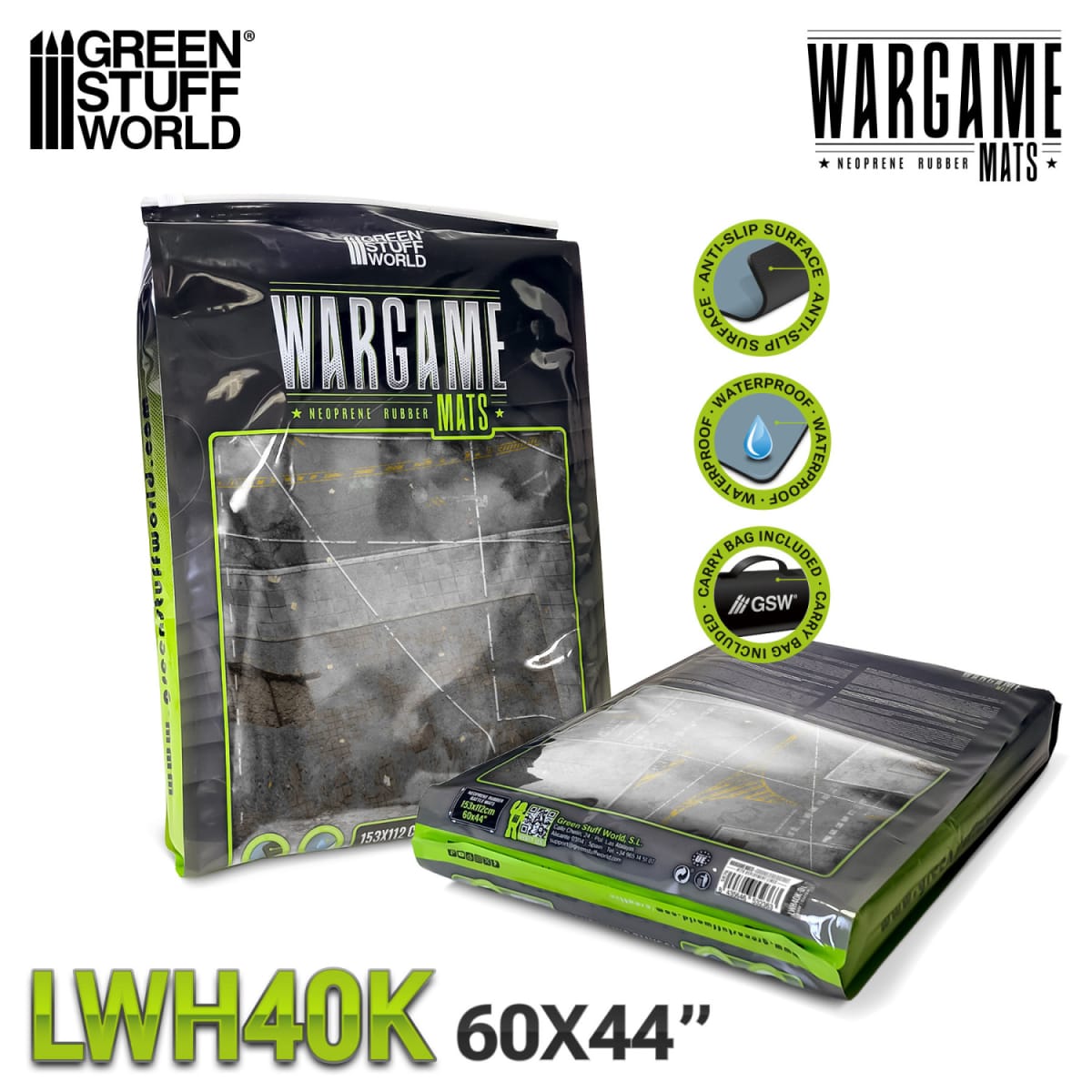 LWH40K -TAPETE DE JUEGO / WARGAME MAT - 155X114CM (44X60 LINES)- GROUND ZERO DISTRICT1