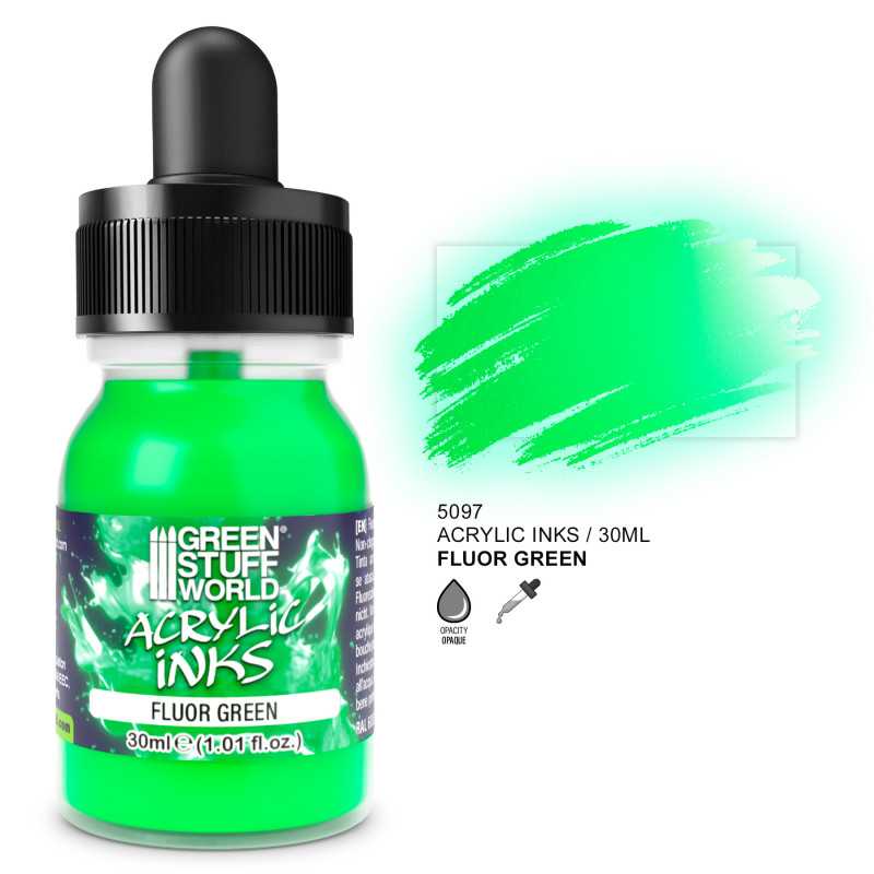 ACRYLIC INKS FLUOR - GREEN/VERDE 30ML1