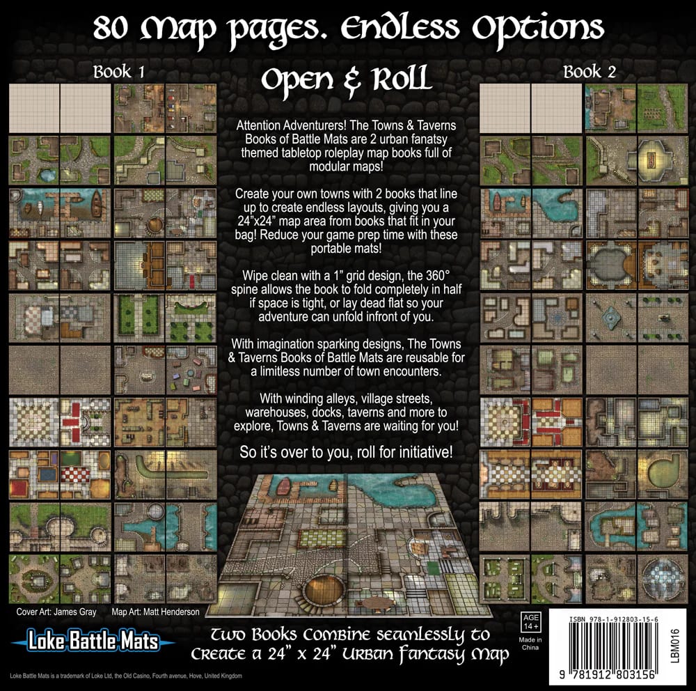 BATTLE MAT - BOOK OF BATTLE MATS TOWNS & TAVERNS2