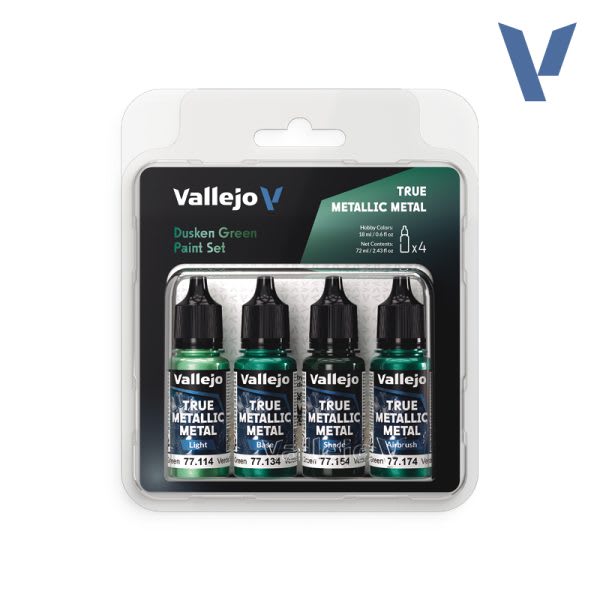 TRUE METALLIC METAL SET: DUSKEN GREEN (4 COLOR SET), 18 ML.1
