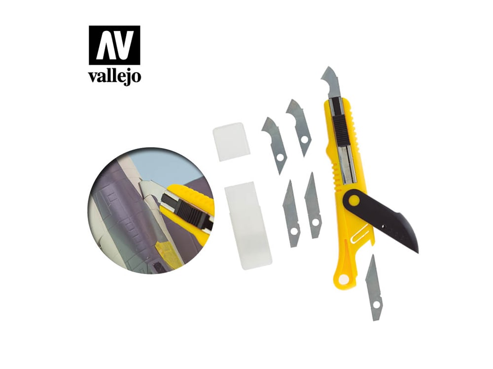 TOOLS PLASTIC CUTTER SCRIBER TOOL & 5 SPARE BLADES1