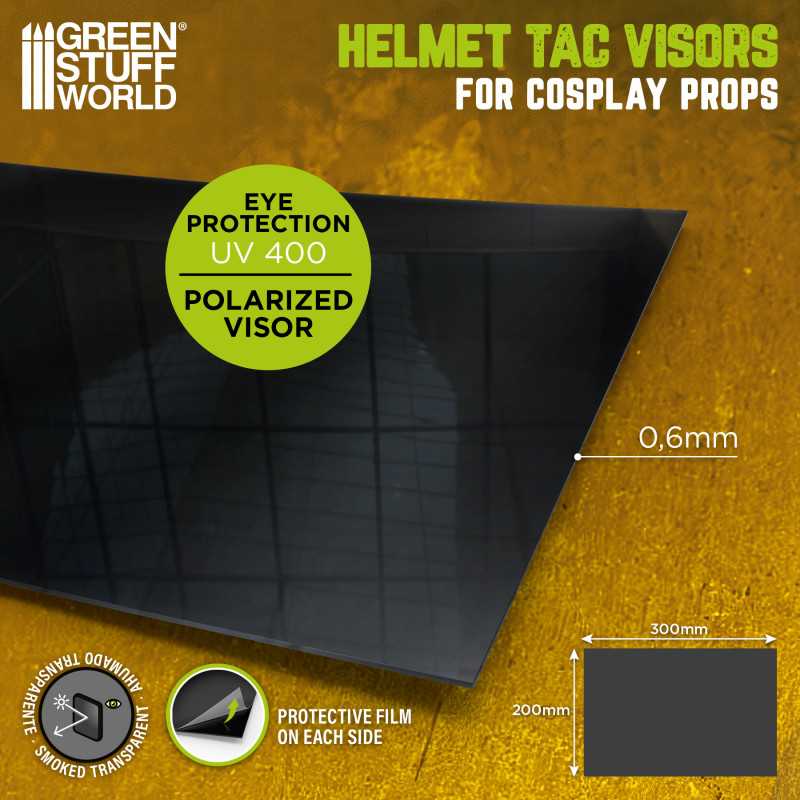 VISERA CASCO TAC PARA COSPLAY - NEGRO AHUMADO1