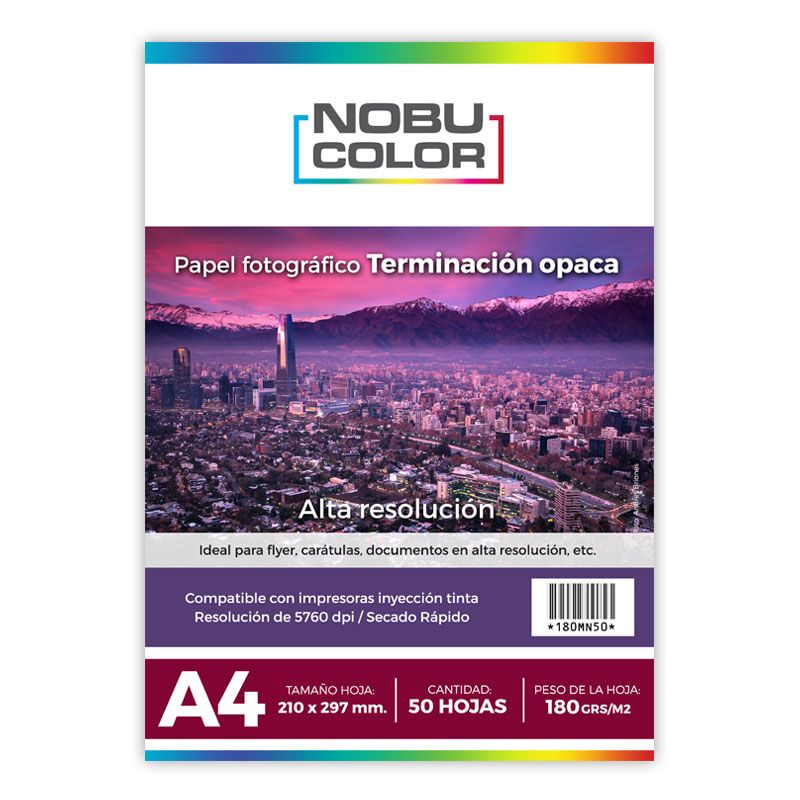 Papel Foto Matte A4 - 50 Hojas - 180 Gr. | Comercial Jdm Ltda.