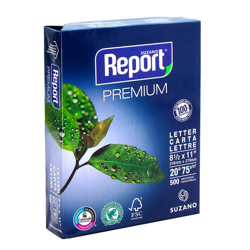 Resma papel blanco carta 75 grs. 500 hojas - Report