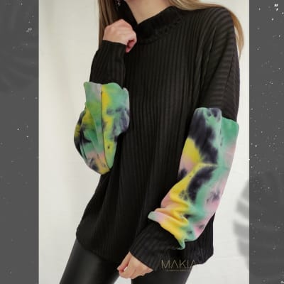 SWEATER-MAITE-NEGRO-TIEDYE SWEATER-MAITE-NEGRO-TIEDYE