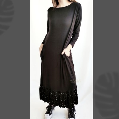 VESTIDO-LARGO-MODAL-NEGRO-LUNARES VESTIDO-LARGO-MODAL-NEGRO-LUNARES