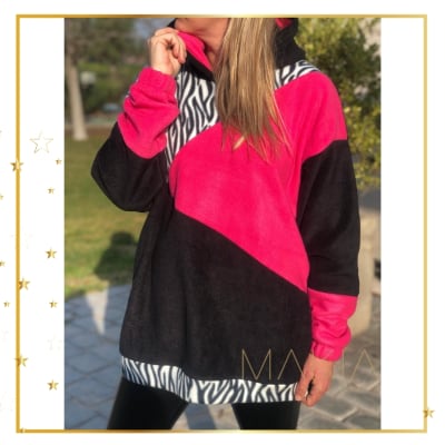 POLERON LAURA CEBRA FUCSIA POLERON LAURA CEBRA FUCSIA