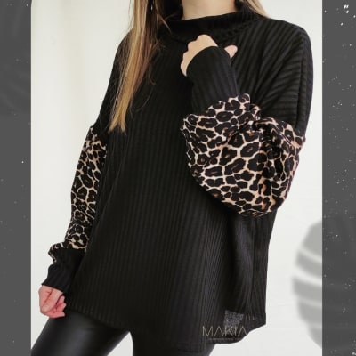 SWEATER-MAITE-NEGRO-CAFELEOP SWEATER-MAITE-NEGRO-CAFELEOP