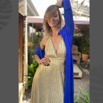 KIMONO-METALICO-3/4-AZUL KIMONO-METALICO-3/4-AZUL
