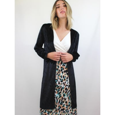KIMONO-PLUSH-3/4-NEGRO KIMONO-PLUSH-3/4-NEGRO