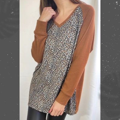 POLERA-PAULA-BICOLOR-CAFEPRINT POLERA-PAULA-BICOLOR-CAFEPRINT