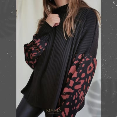 SWEATER-MAITE-NEGRO-MANCHACAFE SWEATER-MAITE-NEGRO-MANCHACAFE
