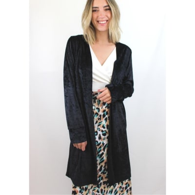 KIMONO-PLUSH-3/4-NEGRO KIMONO-PLUSH-3/4-NEGRO