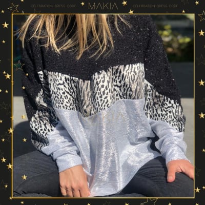 SWEATER CAMILA 07 NEGRO PLATA SWEATER CAMILA 07 NEGRO PLATA