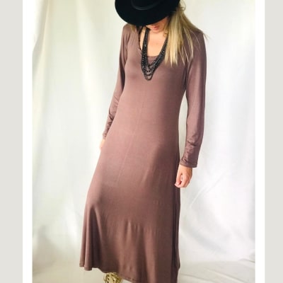 VESTIDO-LUNA-ML-LARGO-TAUPE VESTIDO-LUNA-ML-LARGO-TAUPE