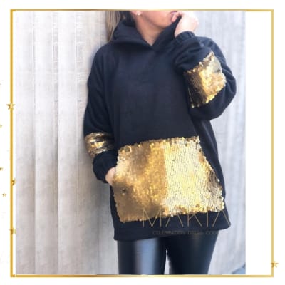 POLERON PIPA NEGRO BOL ORO POLERON PIPA NEGRO BOL ORO