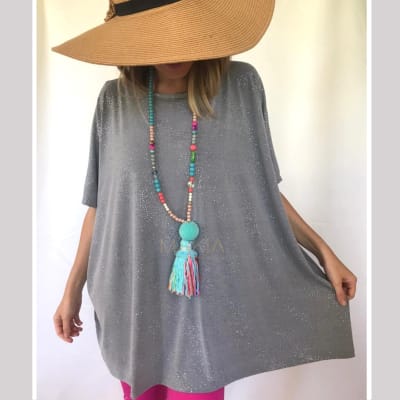 POLERA MARLI GRIS BRILLOS POLERA MARLI GRIS BRILLOS