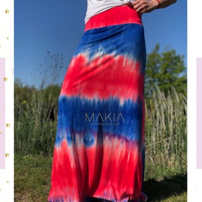 Falda clara tie dye roja Falda clara tie dye roja