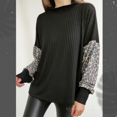 SWEATER-MAITE-NEGRO-BEIGELEOP SWEATER-MAITE-NEGRO-BEIGELEOP