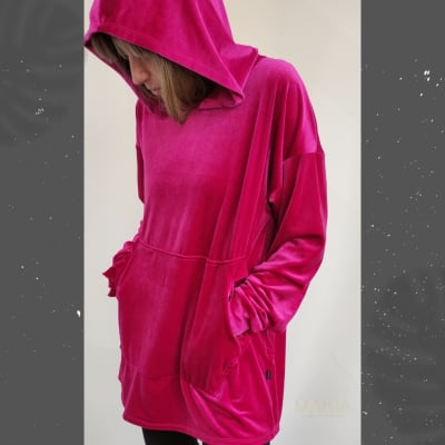 POLERON-TERCIOPELO-FUCSIA-CAPUCHA POLERON-TERCIOPELO-FUCSIA-CAPUCHA