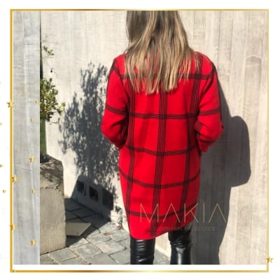 ABRIGO LONDRES ROJO NEGRO ABRIGO LONDRES ROJO NEGRO