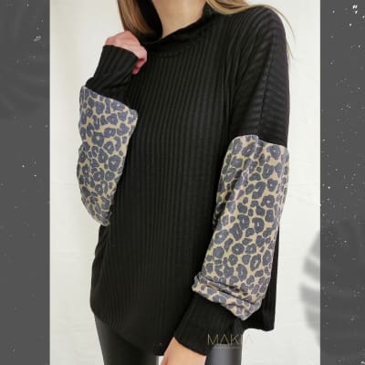 SWEATER-MAITE-NEGRO-BEIGELEOP SWEATER-MAITE-NEGRO-BEIGELEOP