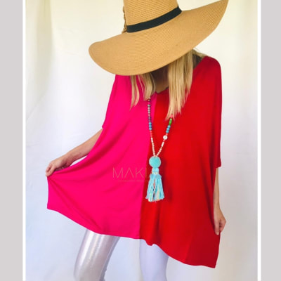 POLERA-MARLY-BI-COLOR-FUCSIA POLERA-MARLY-BI-COLOR-FUCSIA