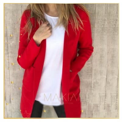 CARDIGAN CAPUCHA ROJO CARDIGAN CAPUCHA ROJO