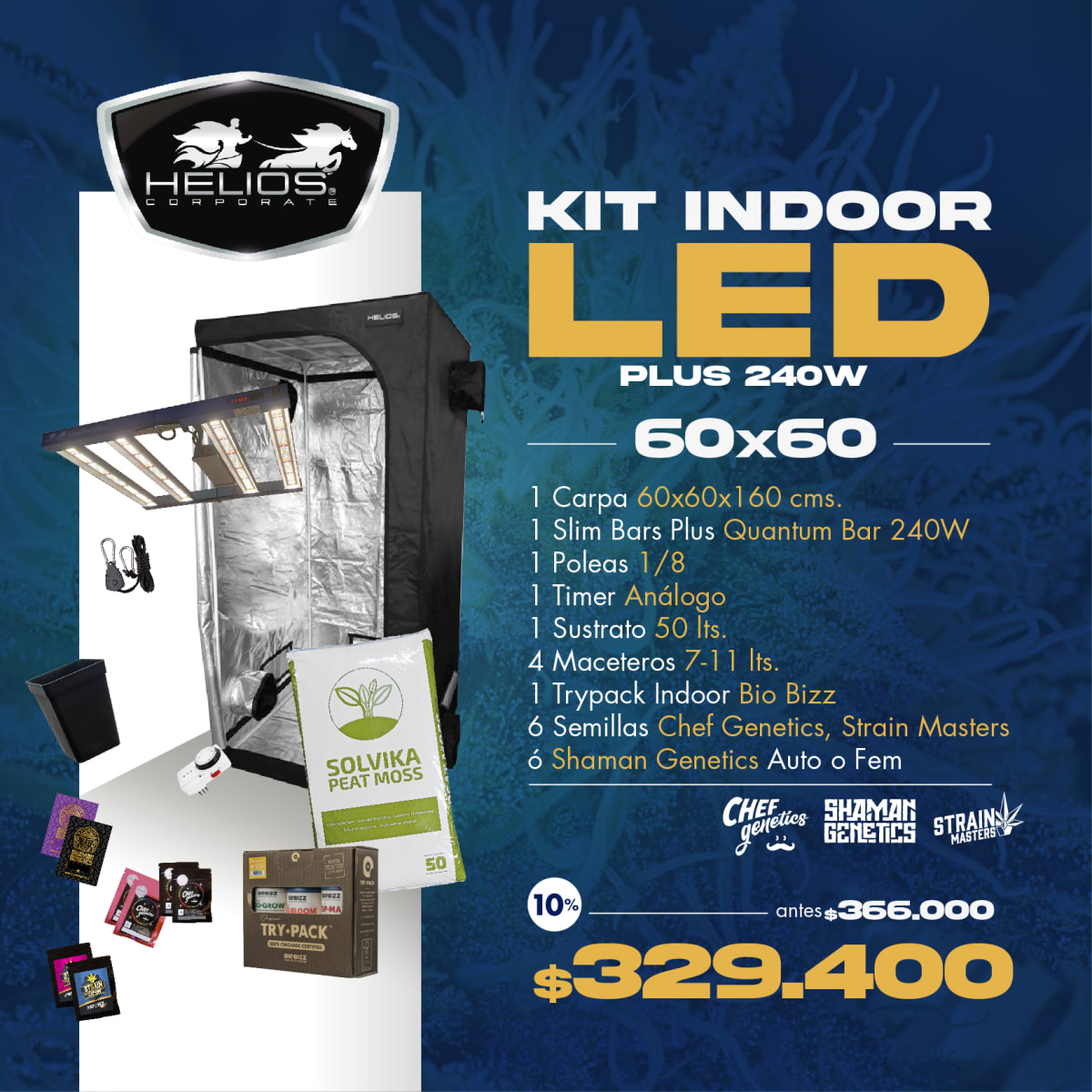 Kit Indoor | Led | 60 x 60 | Plus 240W1