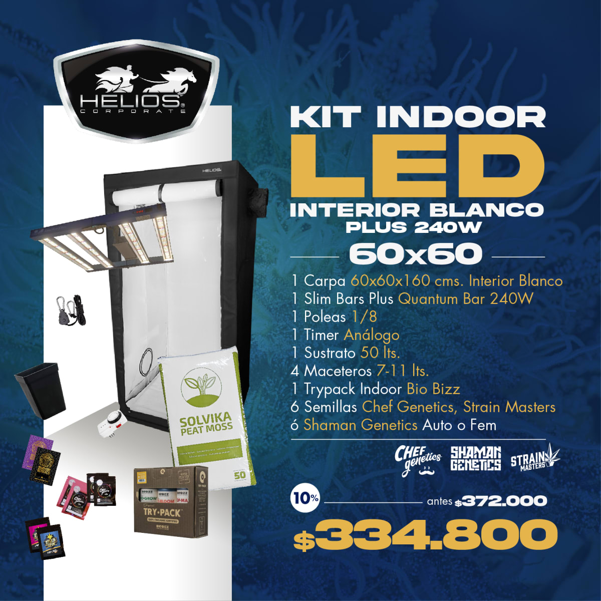 Kit Indoor | Led | Int. Blanco | 60 x 60 | Plus 240W1