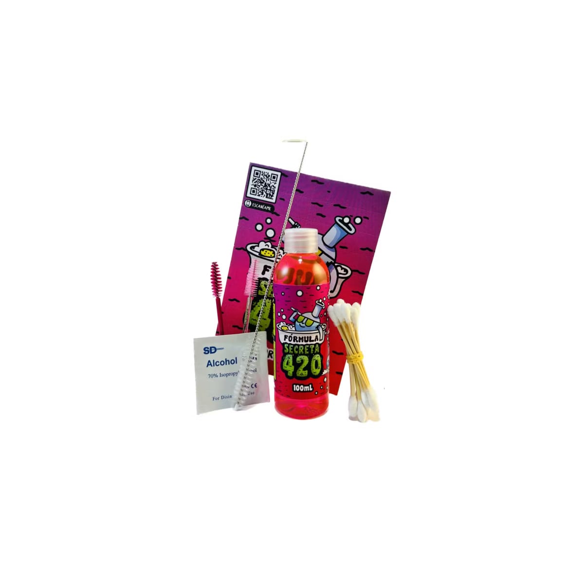Limpiador de Bongs | Kit de Limpieza Fórmula 420 | Cherry | 100 ml.1