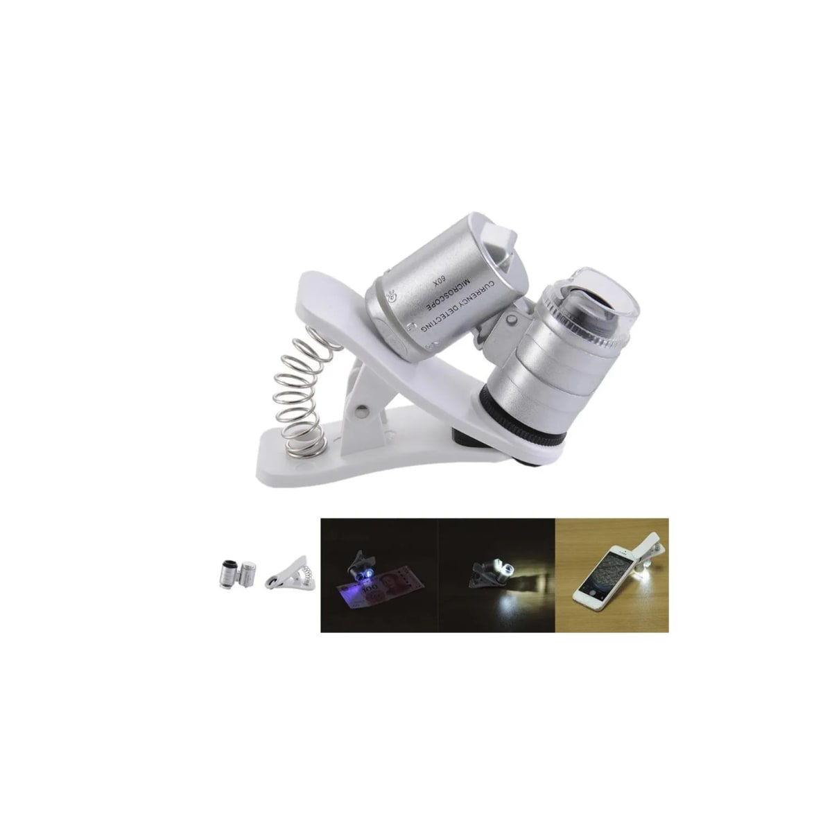 Microscopio de pinza con Luz Led y UV | 60x3