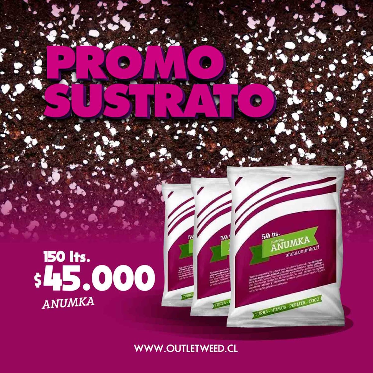 Promo Sustrato | 150 lts. | 3 Sacos 50 Lts. | Anumka1