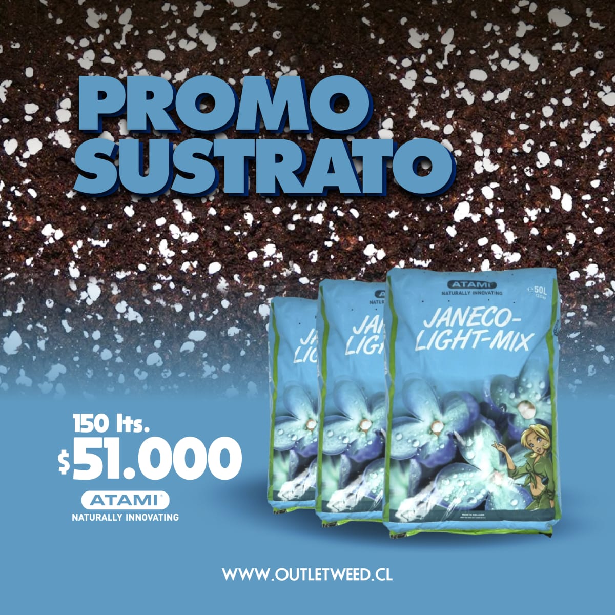 Promo Sustrato | 150 lts. | 3 Sacos 50 Lts. | Atami1
