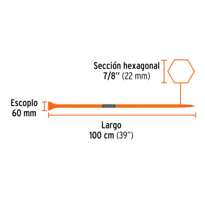 CHUZO DE PUNTA 7/8 X 1 MT