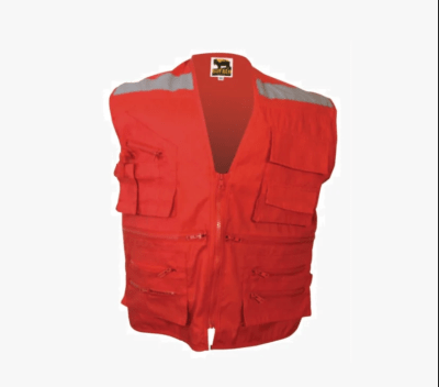 CHALECO GEOLOGO POUPLIN ROJO T/XXL
