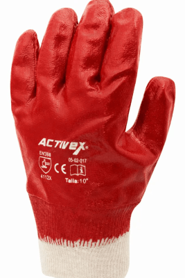 GUANTE PVC 10 PLG. ROJO1