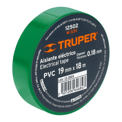 CINTA AISLANTE VERDE 3/4 X 18M TRUPER