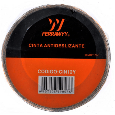 CINTA ANTIDESLIZANTE AMAR/NEGRO 50MM*10MTS