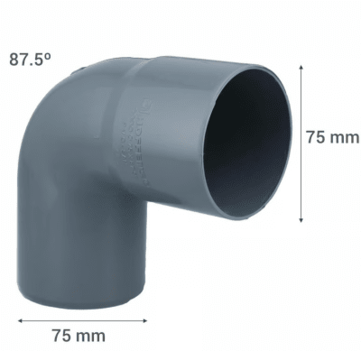 CODO PVC 75MM X 87.51