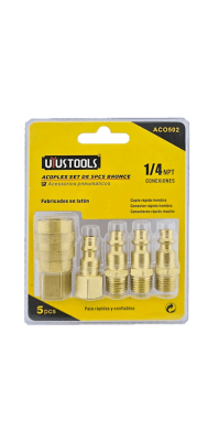 ACOPLE RAPIDO BRONCE 1/4  5 PCS. ACO502